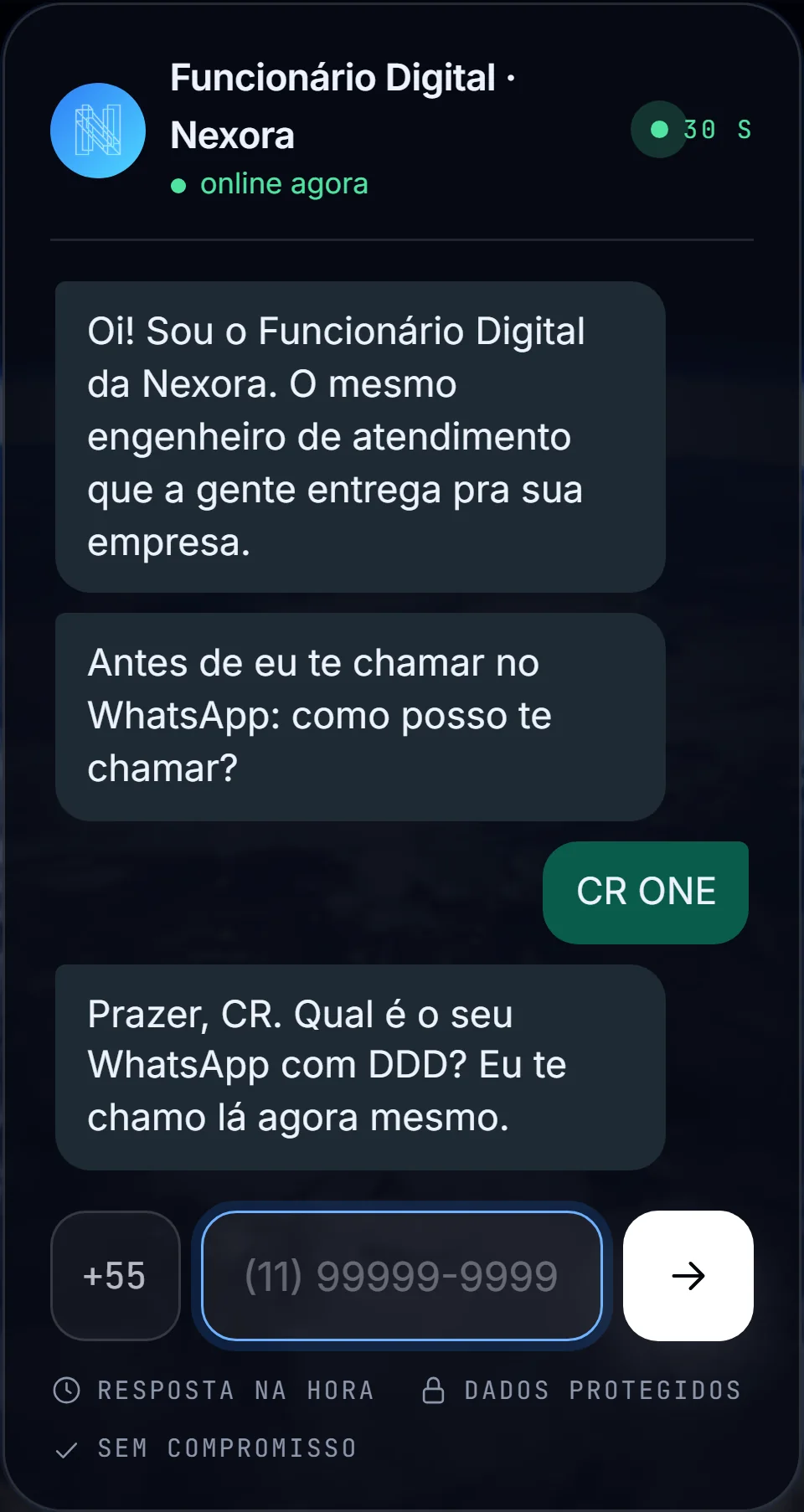 Formulário conduzido pelo Funcionário Digital
