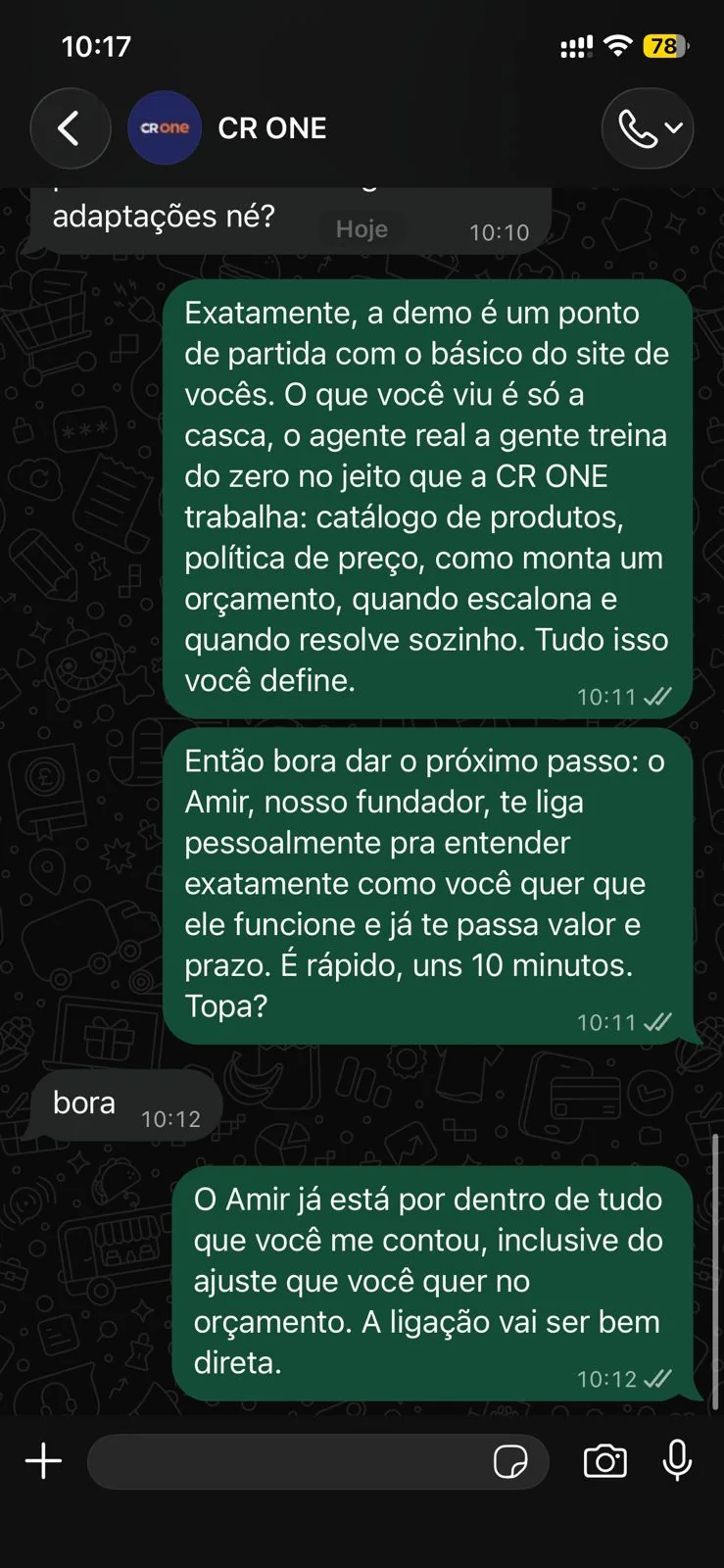 Conversa real: reunião com o fundador