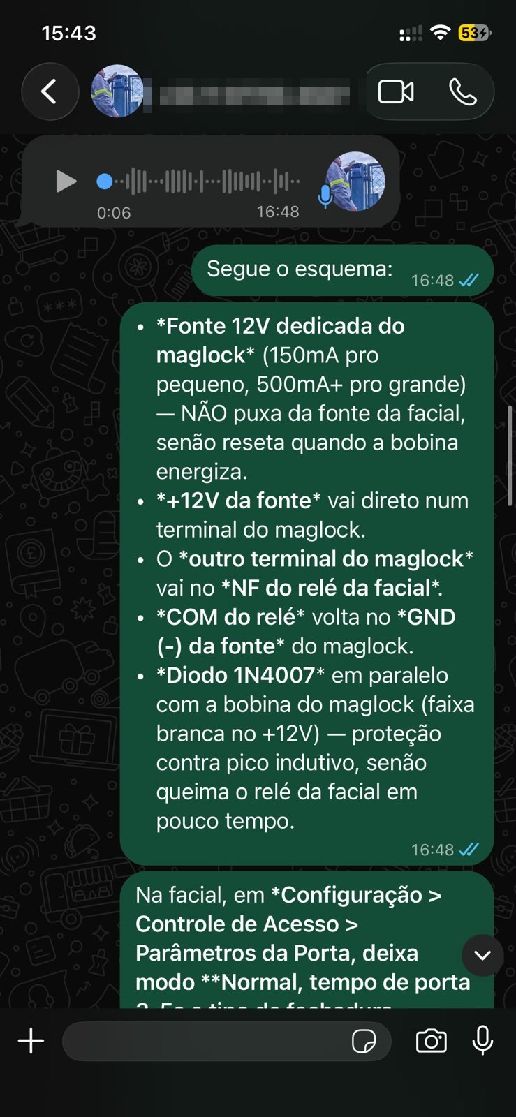 Esquema de maglock por áudio